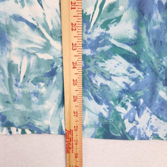 Chicos Shirt Womens XL Blue 3 Abstract Watercolor Long Sleeve Scoop Neck Top - Picture 5 of 9